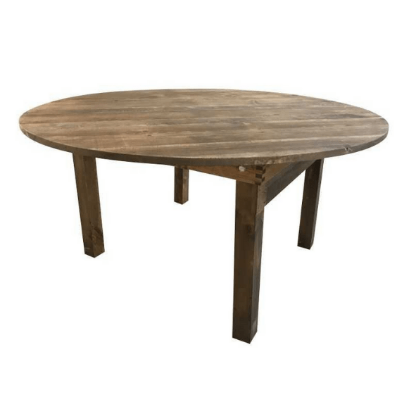 Location table ronde en bois, Jani Event, 155cm.